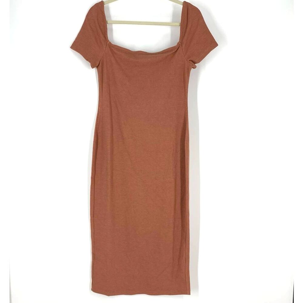 Lovers + Friends Ribbed Knit Midi Dress Women’s‎ Size Large Brownish Pink NWT
